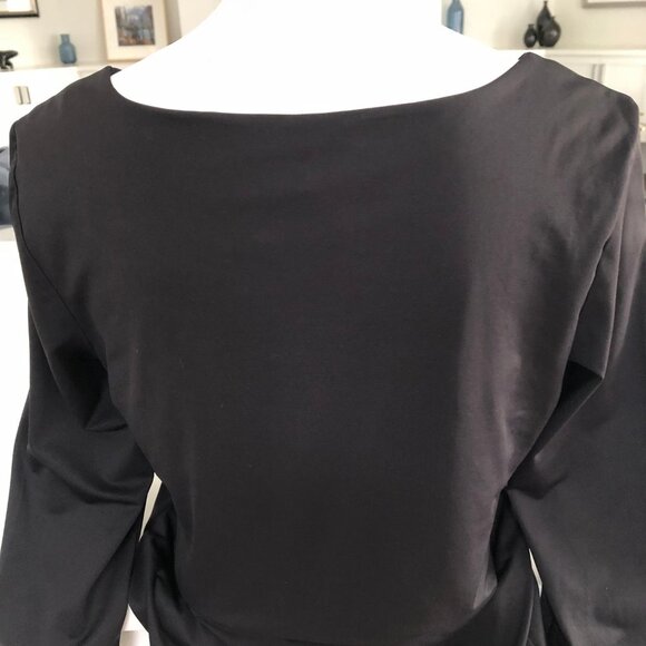 Monsoon Classic Neutral Scoop Neck 3/4 Sleeve Top Black Sz L NWT - Picture 6 of 9